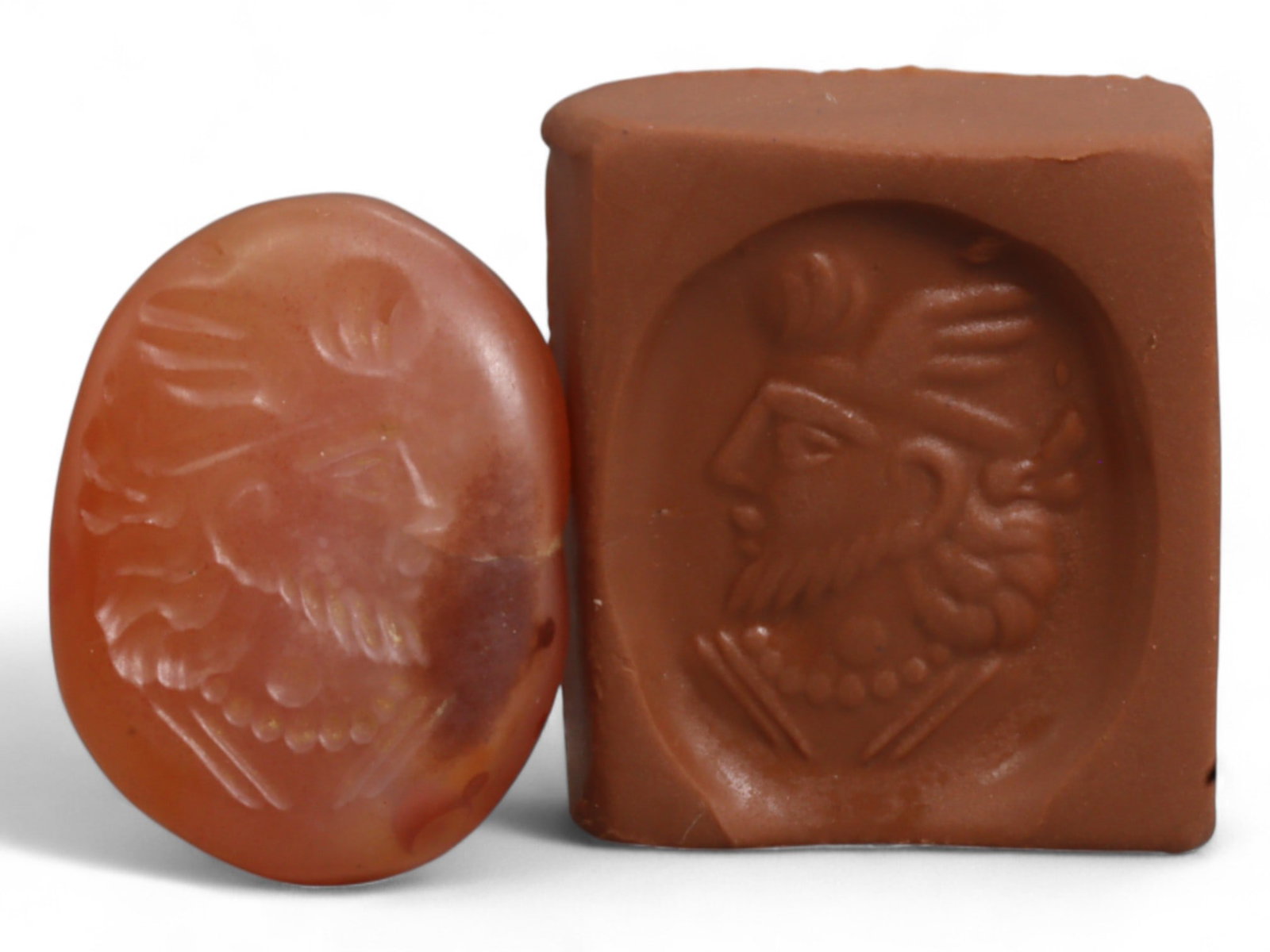 Ancient to Medieval Carnelian Intaglio Gemstone, c. 1st-18th Century CE, 1.7cm, 3g: This carnelian intaglio, finely engraved into the warm red tones of semi-precious stone, reflects a tradition of craftsmanship spanning from the classical world to the early modern era. Intaglios serv