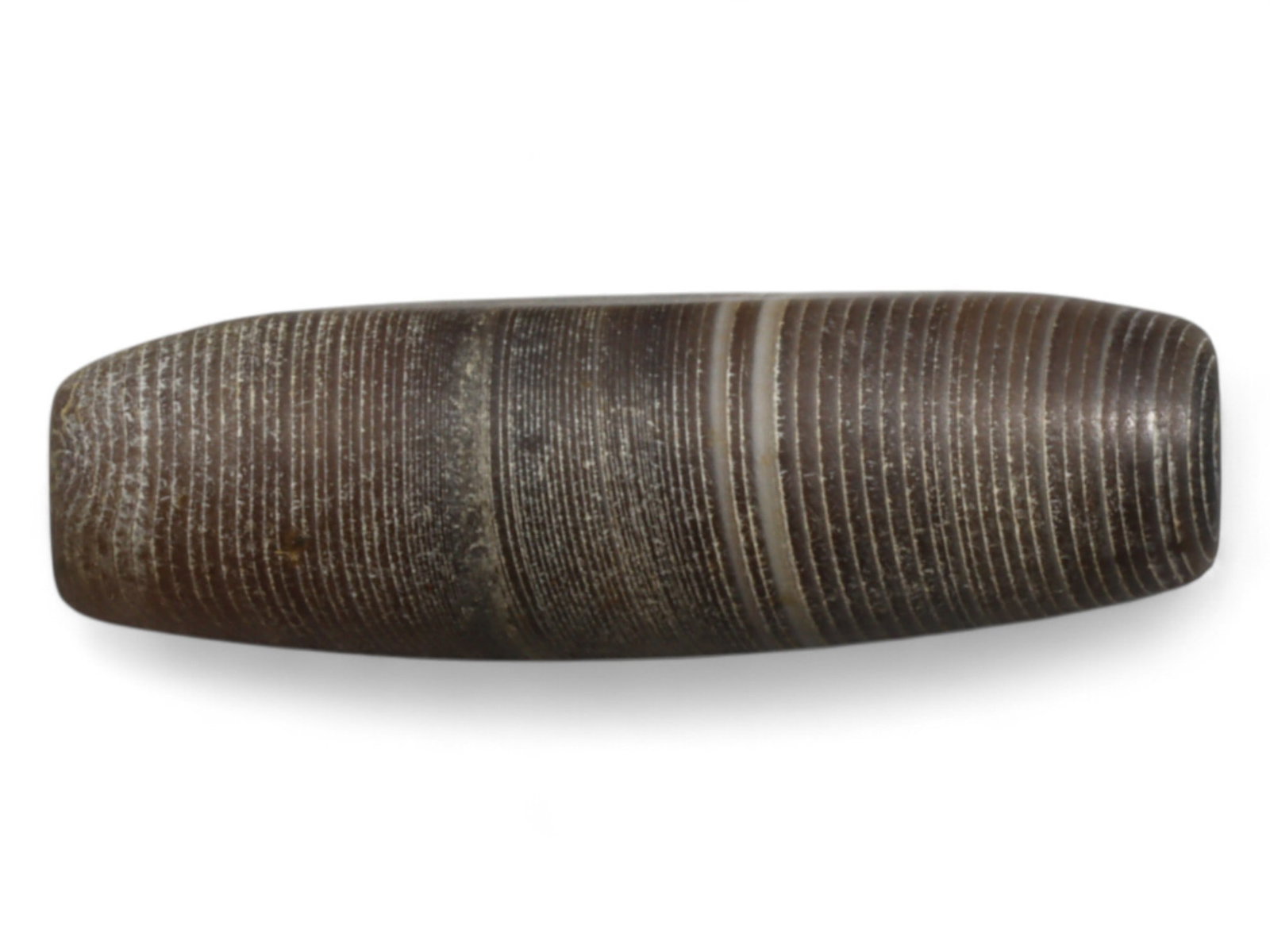 Ancient Persian Banded Agate Bead, Parthian-Roman Period c. 1st-3rd Century CE, 1.8cm, 1g: This elegant banded agate bead, originates from Persia during the Parthian-Roman cultural horizon of the 1st-3rd century CE. Agate, with its natural striations and layered beauty, was one of the most 
