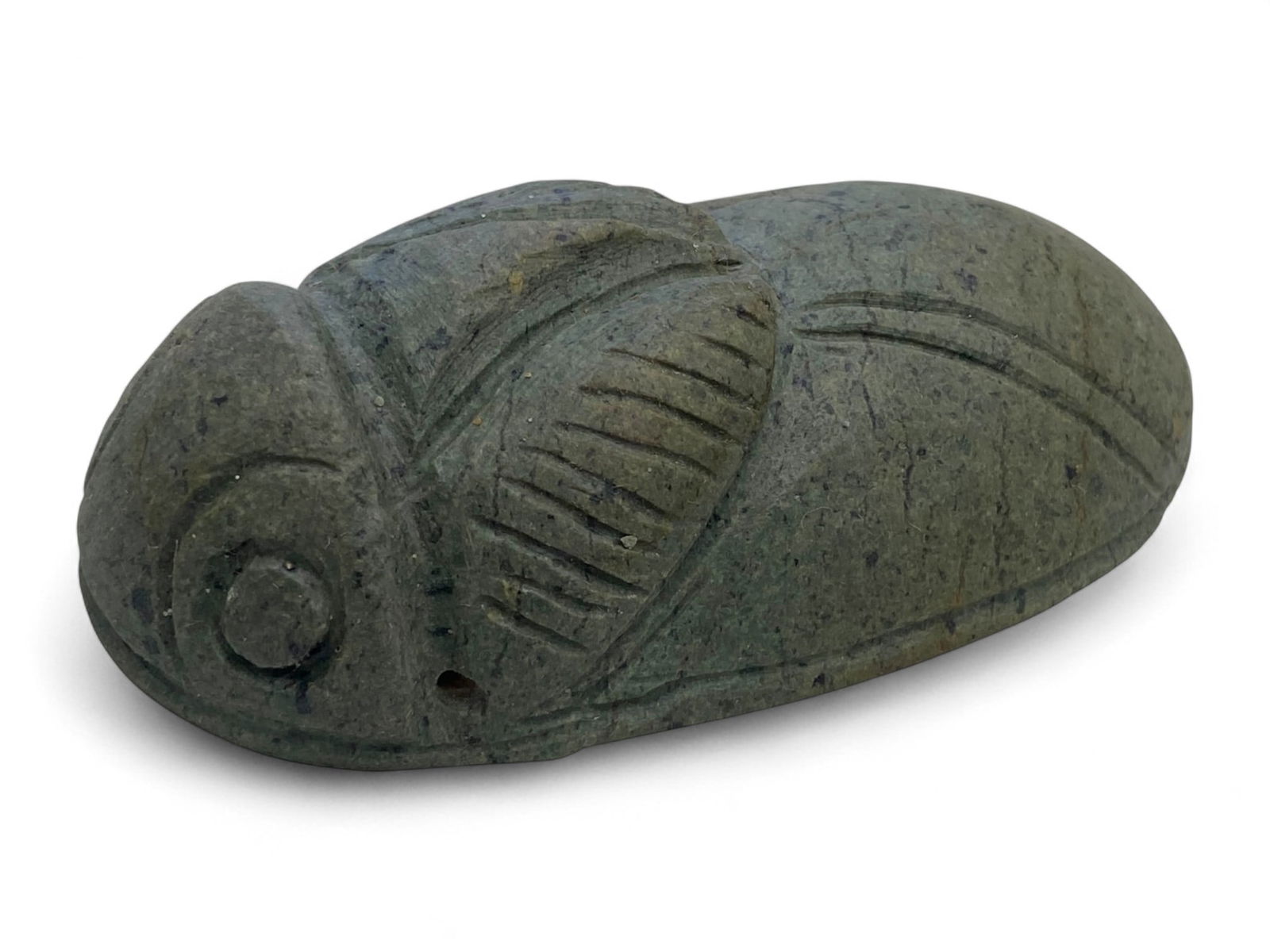 Ancient Medieval Green Stone Beetle Amulet or Trade Weight, c. 9th-14th Century CE, 206g, 10cm (1 of 4)
