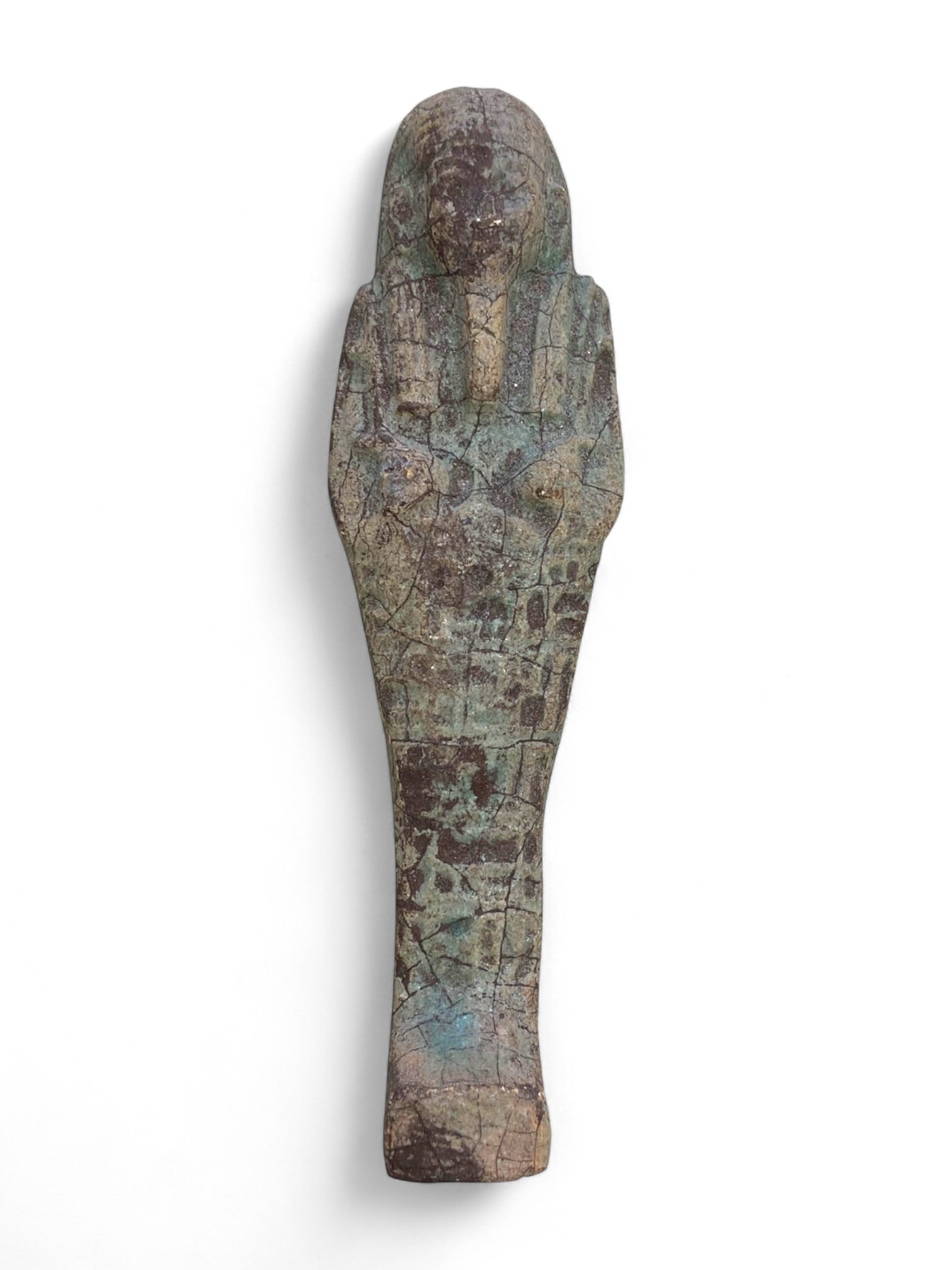 Antique Egyptian Revival Ushabti Figure in Glazed Faience, c. Late 19th-Early 20th Century CE, 108g (1 of 2)