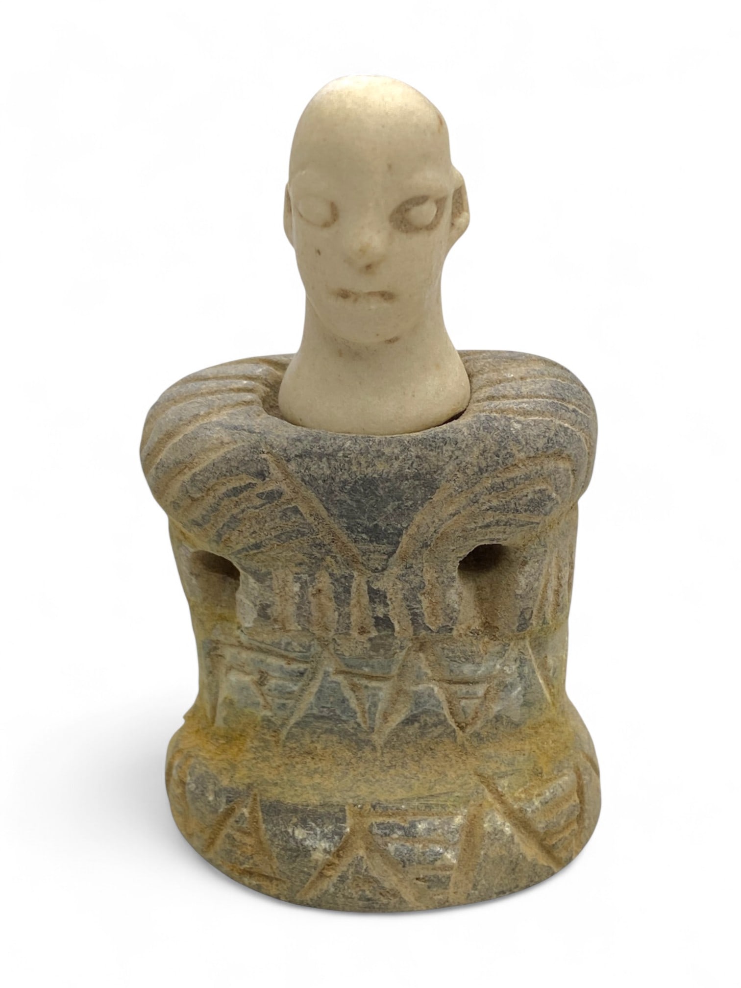 Ancient Bactrian Anthropomorphic Stone Idol, c. 2nd Millennium BCE, 7cm, 70g (1 of 2)