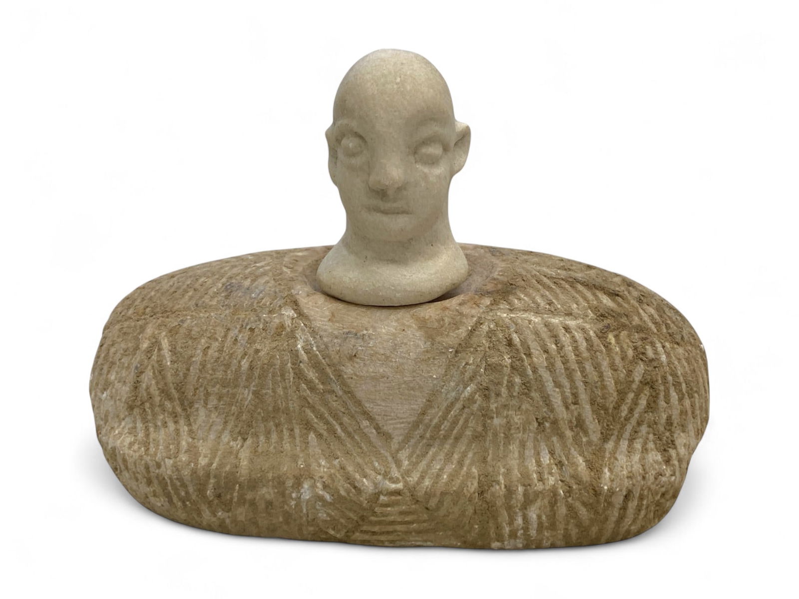 Ancient Bactrian Anthropomorphic Stone Idol, c. 2nd Millennium BCE, 6.5cm, 211g (1 of 2)