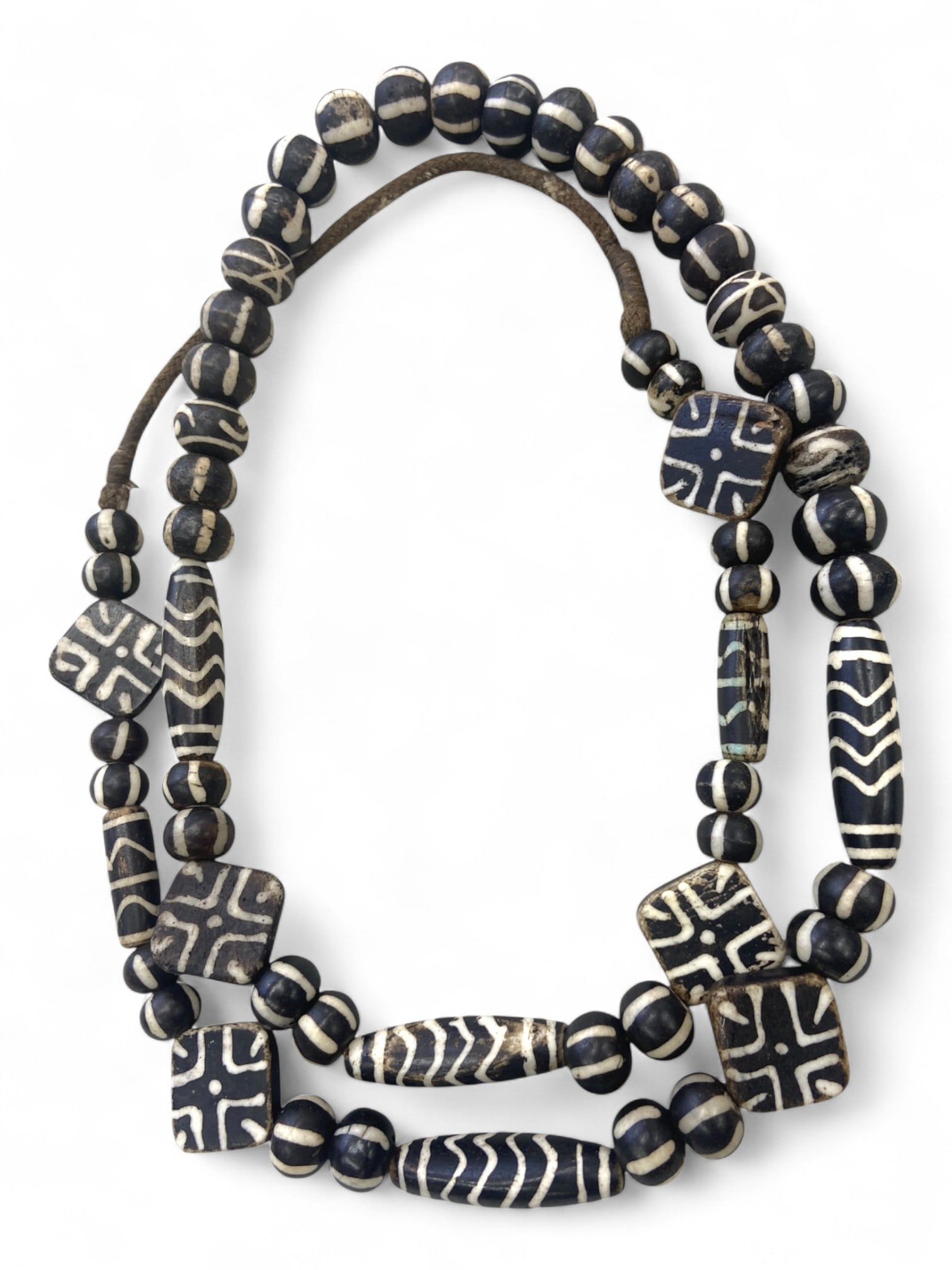 Antique Pyu Kingdom Pumtek Etched Stone Bead Necklace Strand, c. 15th-17th Century, 136g (1 of 2)