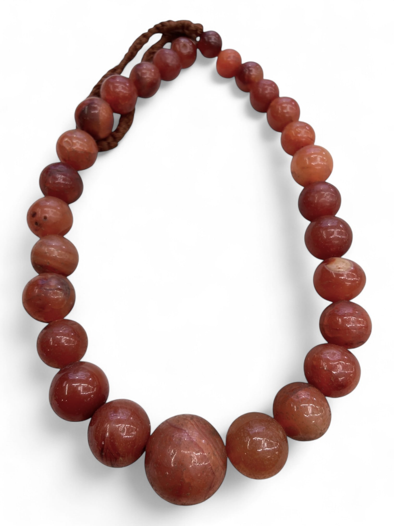 Antique Mughal Carnelian Bead Necklace Strand, c. 18th-19th Century, 159g (1 of 2)