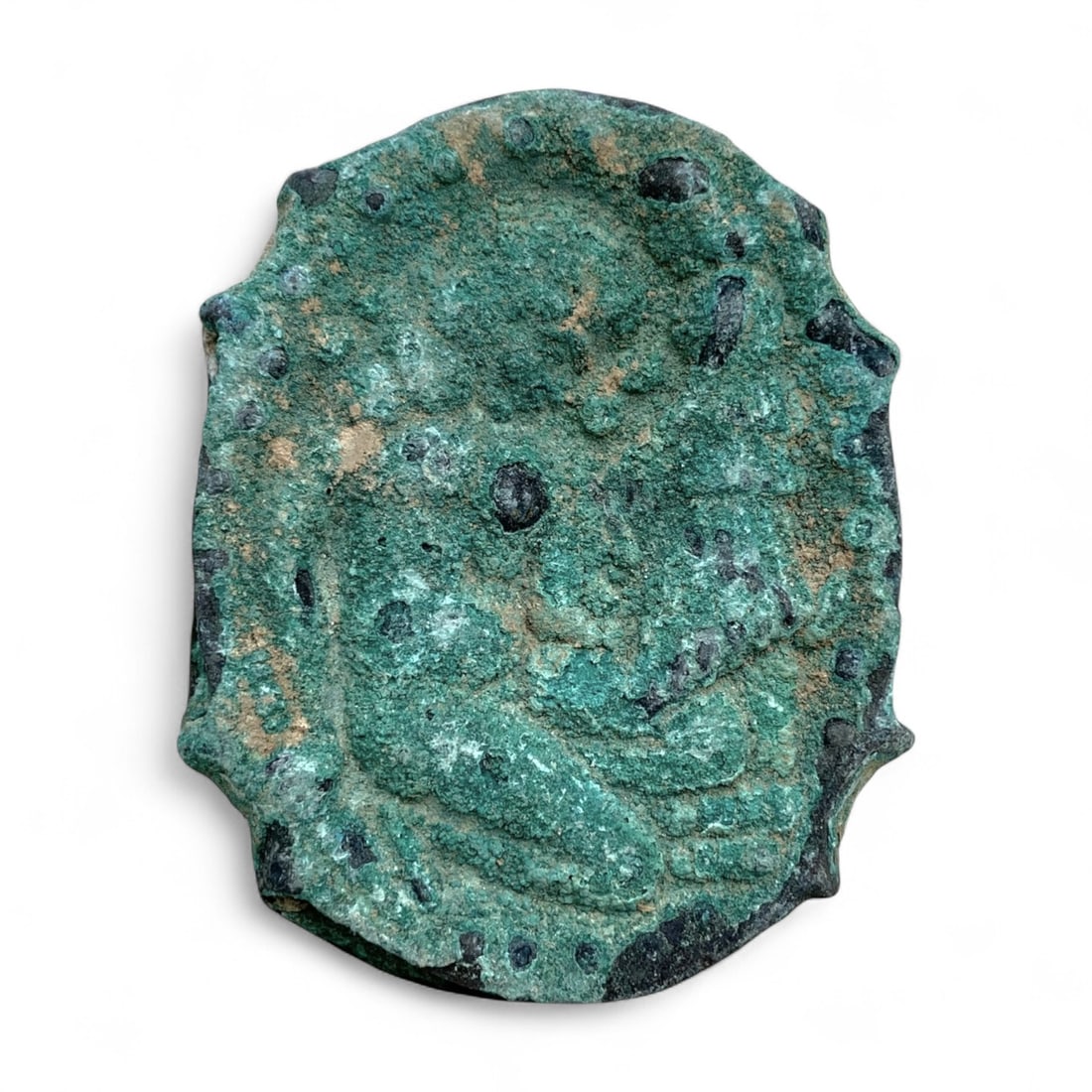 Ancient Medieval Bronze Belt Buckle, c. 10th-12th Century CE, 59g, 5.5x4cm (1 of 3)