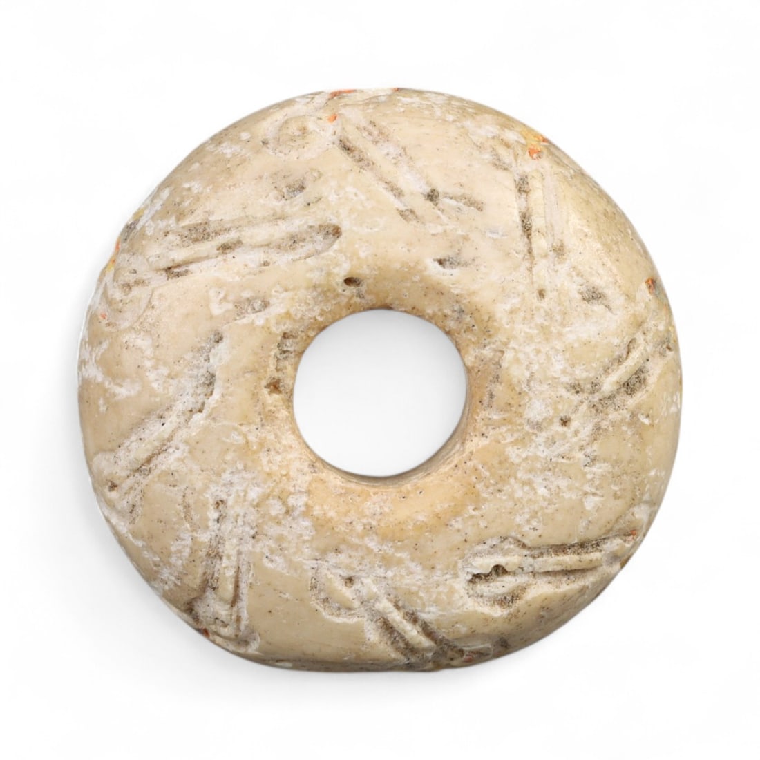 Ancient Parthian Symbolic Domed Bronze Spindle Whorl, c. 2nd-3rd Century CE, 1.6cm, 1.7g: This compact and intricately cast spindle whorl hails from the Parthian Empire, a powerful civilization that flourished across Iran and Mesopotamia from the 3rd century BCE to the 3rd century CE. Dati