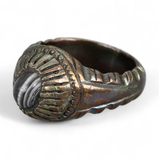 17th Indian Mughal Walrus Ivory Archer's Ring