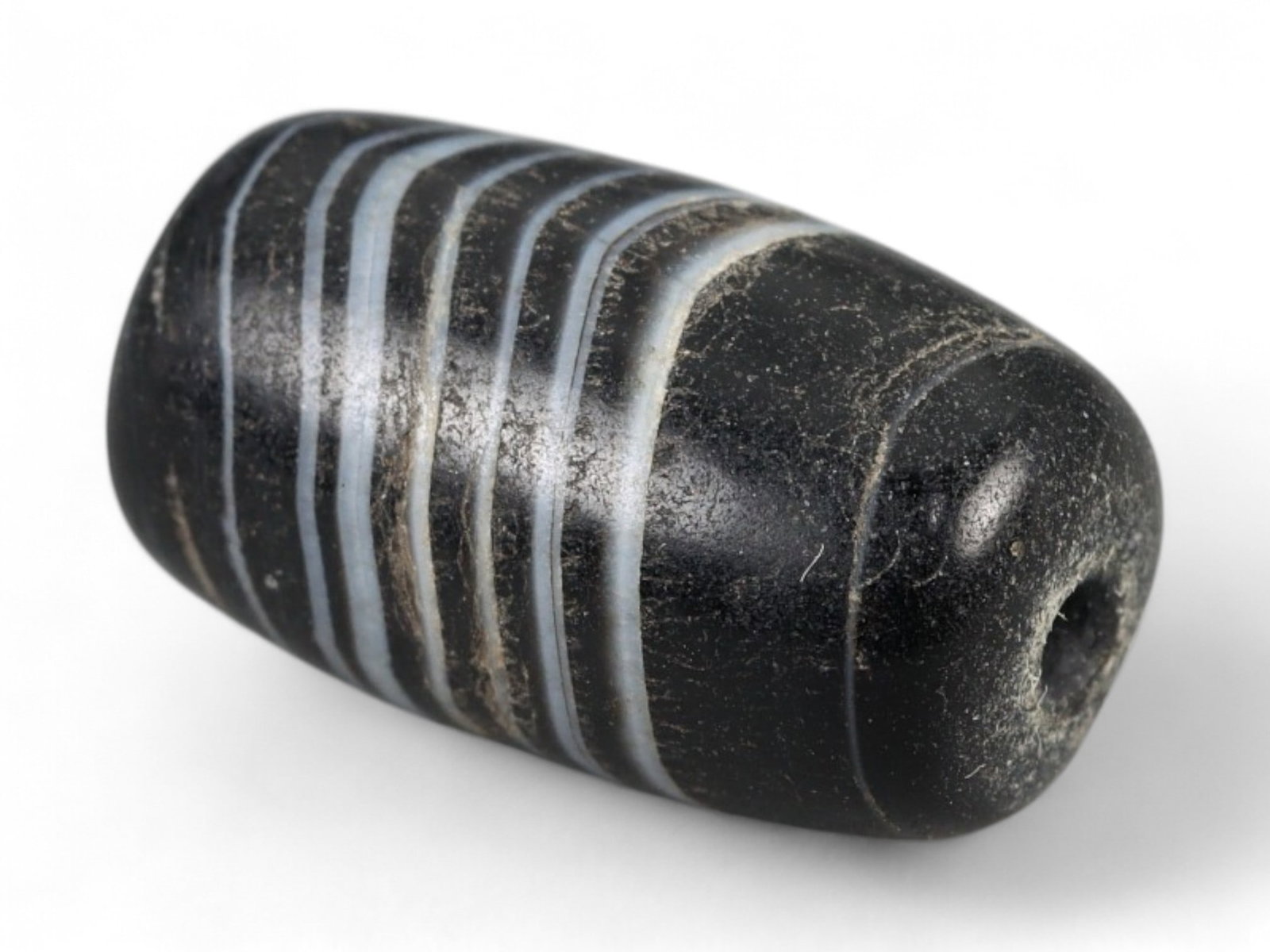 Ancient Medieval Himalayan Silk Road Eye Banding Agate Bead, c. 9th-13th Century CE, 1.5cm, 1.82g (1 of 3)