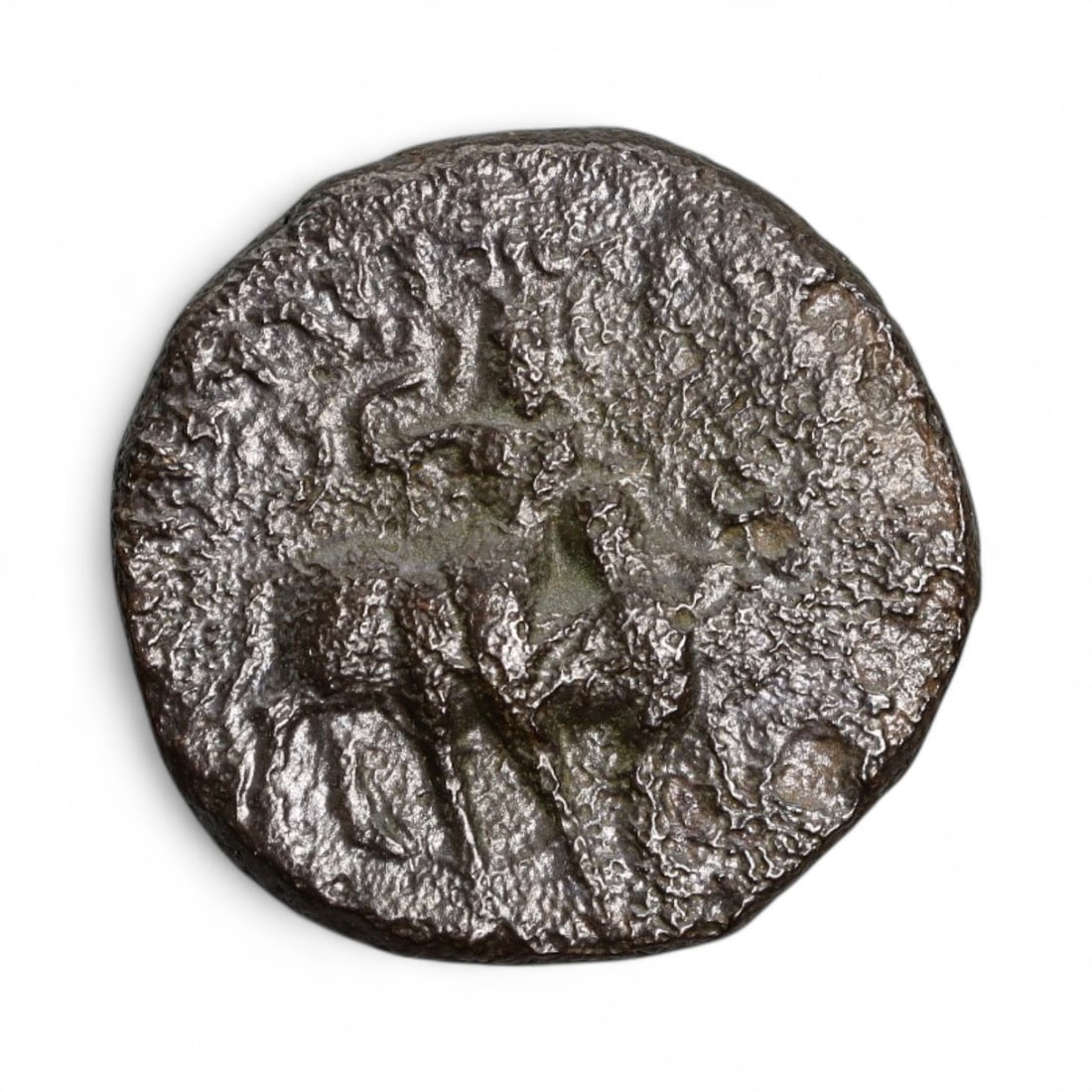 KUSHAN EMPIRE: Royal Devotion - Horseman Bronze Coin, ca. 2nd-3rd Century CE, 26mm, 16g (1 of 2)
