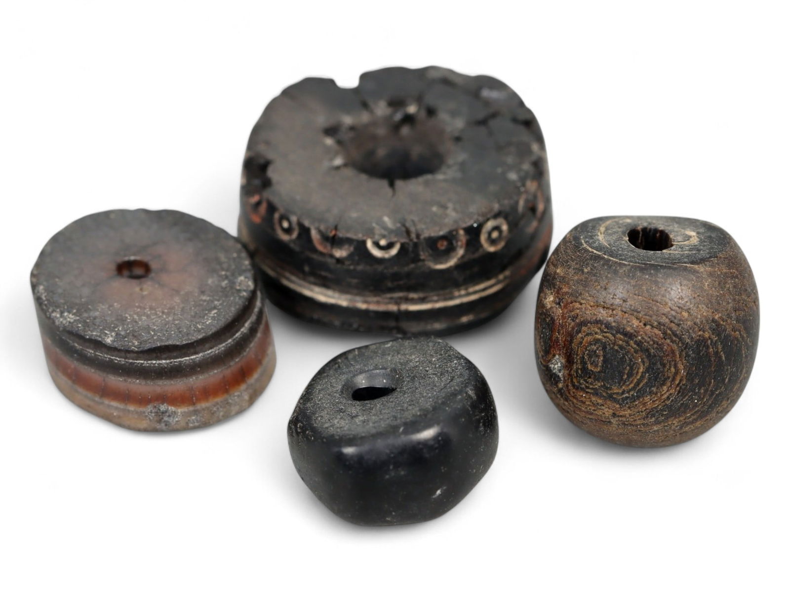 Ancient Mesopotamian Jet Spindle Whorl Collection, c. 2500-1600 BCE, 1.2-1.6cm, 5g (1 of 1)