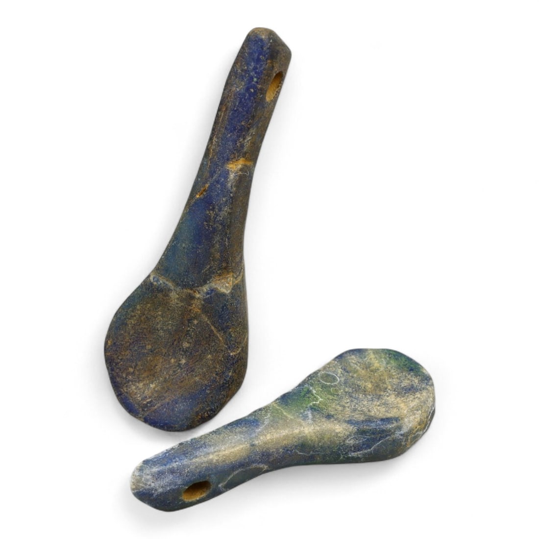 Ancient Akkadian Lapis Lazuli Spoon-Shaped Pendant Beads, c. 24th-22nd Century BCE, 2.9cm, 2.5g (1 of 2)