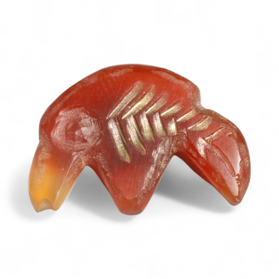 Ancient Coptic Egyptian Carnelian Bird Amulet, c. 5th-7th Century CE, 1.55g (1 of 2)