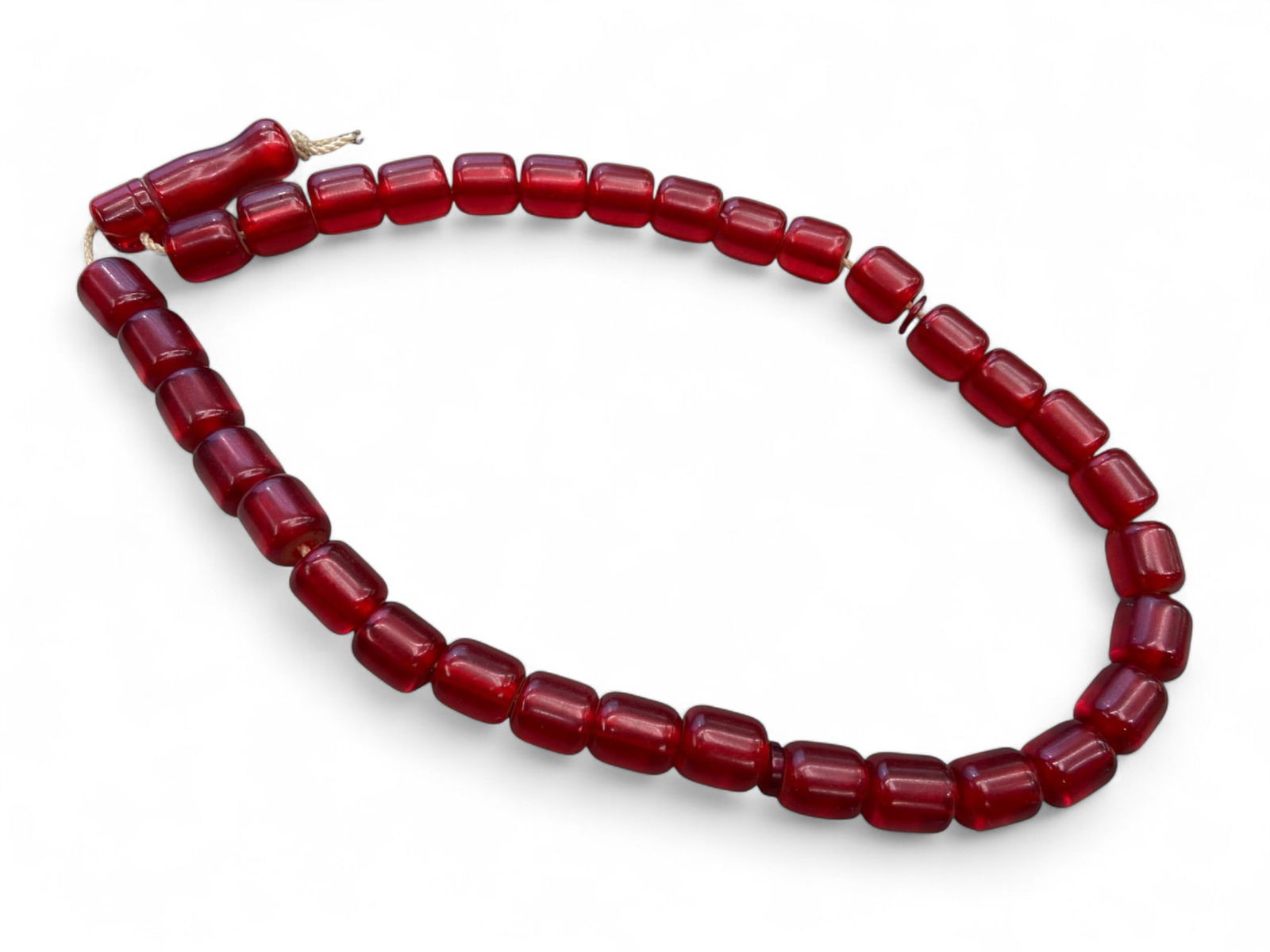Vintage Himalayan Red Amber Bead Necklace, 20th Century, 48g (1 of 2)