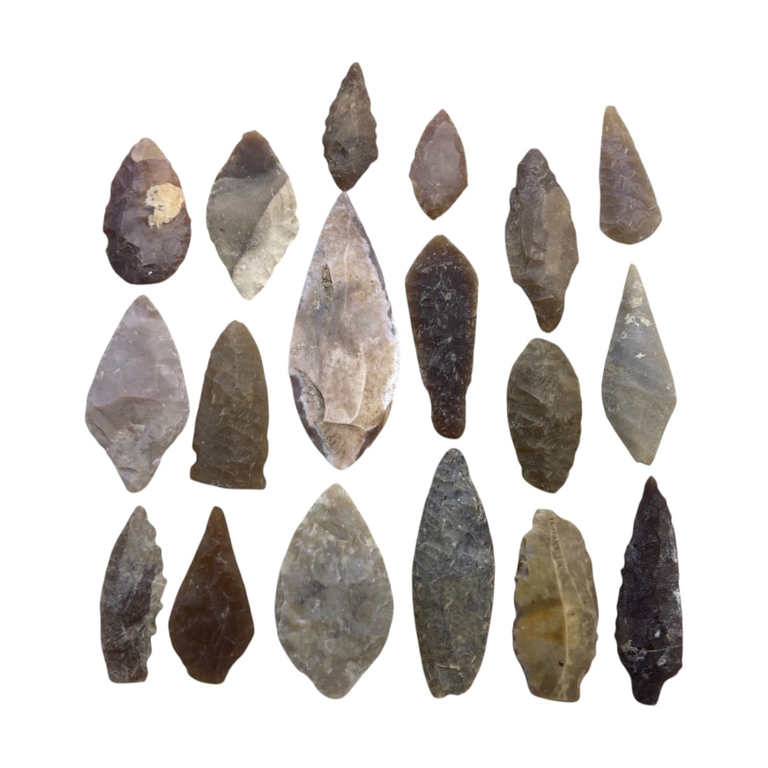 Ancient Egyptian Predynastic Flint Arrowhead and Blade Collection, c. 4000-3000 BCE, 55g (1 of 1)