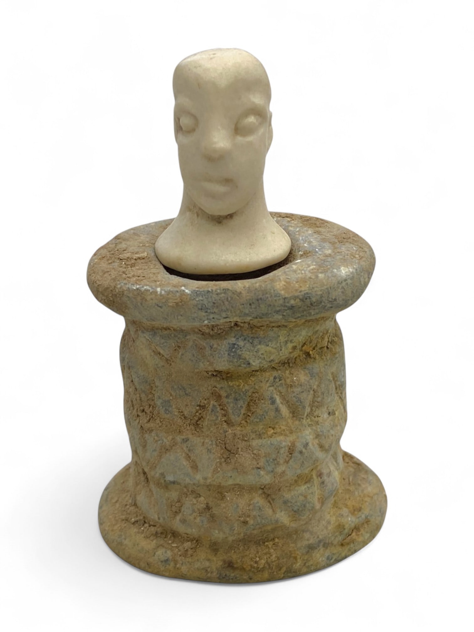 Ancient Bactrian Anthropomorphic Stone Idol, c. 2nd Millennium BCE, 7cm, 88g (1 of 2)