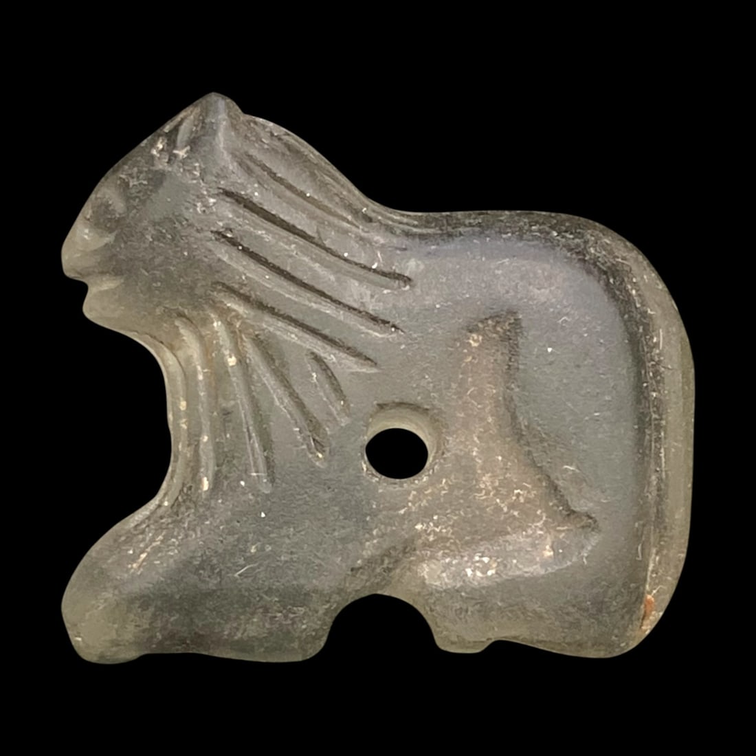 Ancient Sasanian Rock Crystal Feline Amulet, c. 3rdEUR"6th Century CE, 10g: This carved rock crystal amulet, dating to the Sasanian Empire (c. 3rdEUR"6th century CE), takes the form of a stylized feline, likely a lion or panther. Measuring 2.5 cm and weighing 10g, the amulet 
