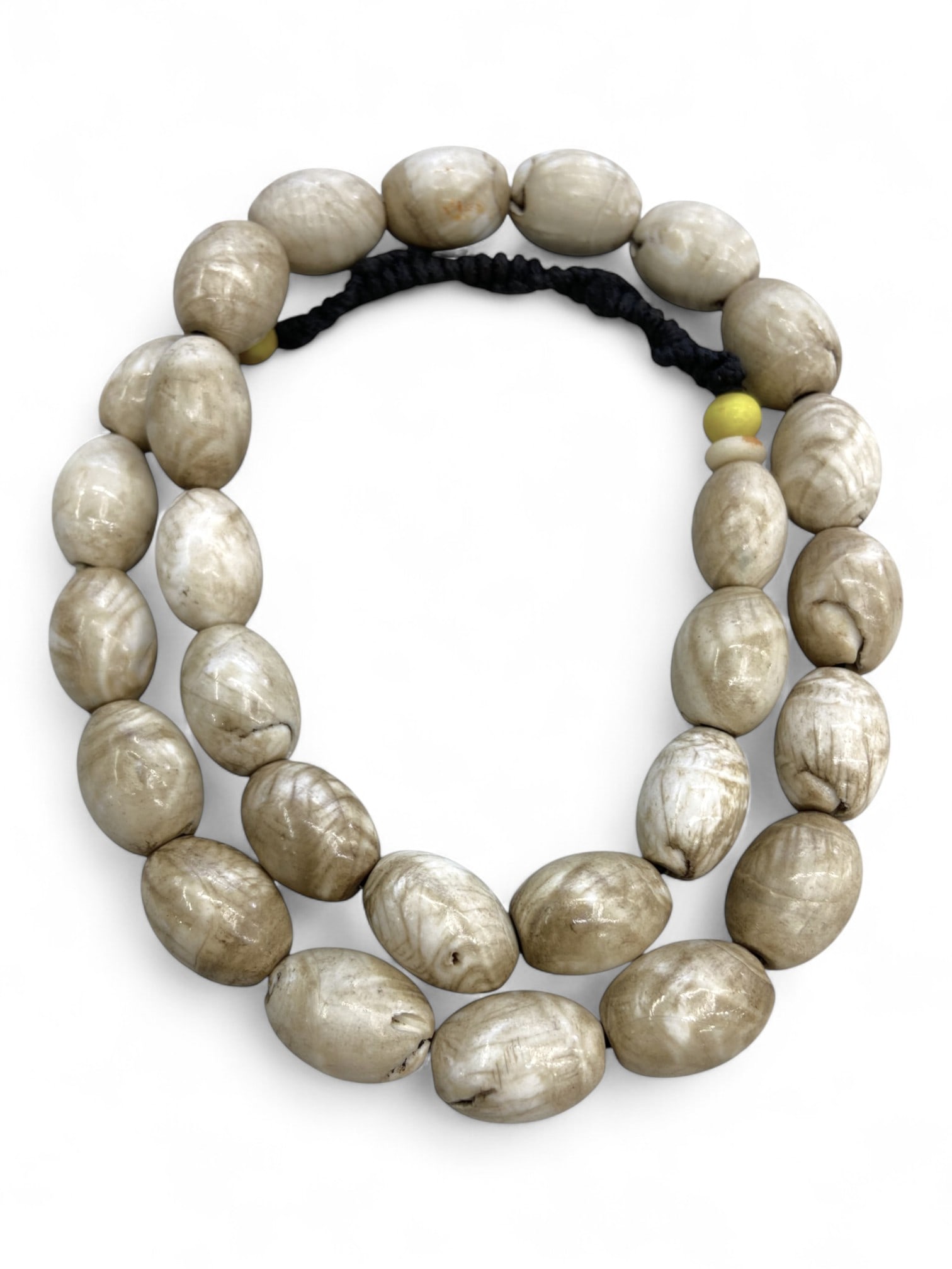Antique Tibetan Conch Shell Bead Necklace Strand, c. 18th-19th Century, 189g (1 of 1)
