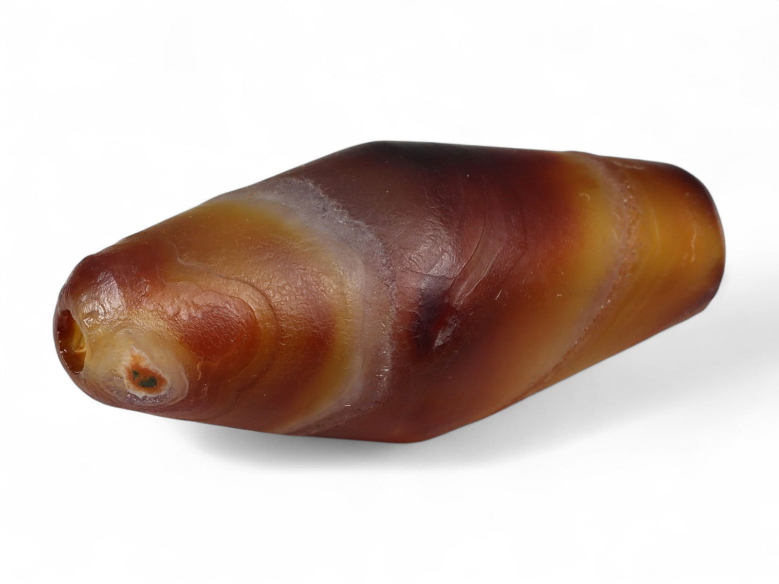 Ancient Tibetan Himalayan Banded Agate Dzi Bead, c. 9th-14th Century CE, 3cm (1 of 2)