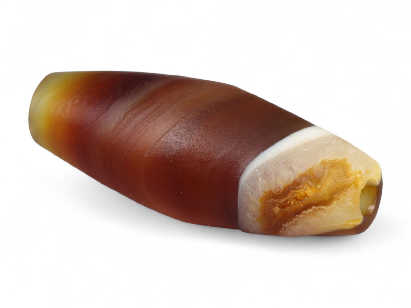 Ancient Tibetan Himalayan Banded Agate Dzi Bead, c. 9th-14th Century CE, 3cm (1 of 2)