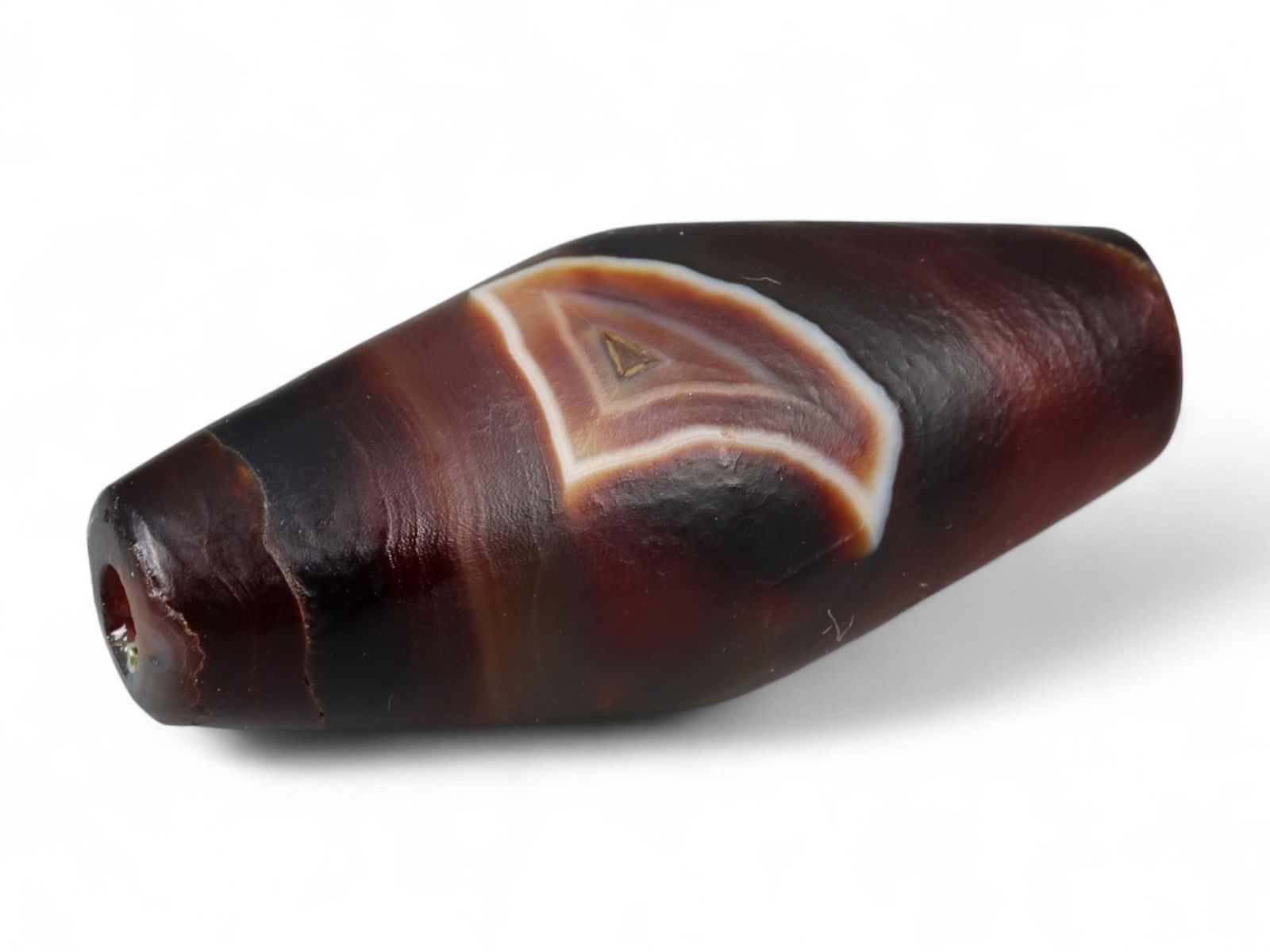 Ancient Tibetan Himalayan Banded Agate Dzi Bead, c. 9th-14th Century CE, 3.2cm (1 of 2)