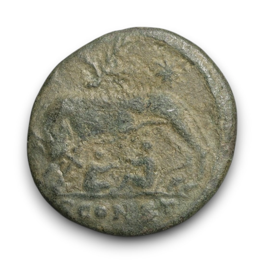 ROMAN EMPIRE: Imperial Authority - Bronze Coin, c. 1st-3rd Century AD, 17mm: Struck during the turbulent decades of the later Roman Empire, this 19mm bronze coin reflects the enduring symbolism of imperial control amidst crisis. Its compact yet deliberate design likely feature