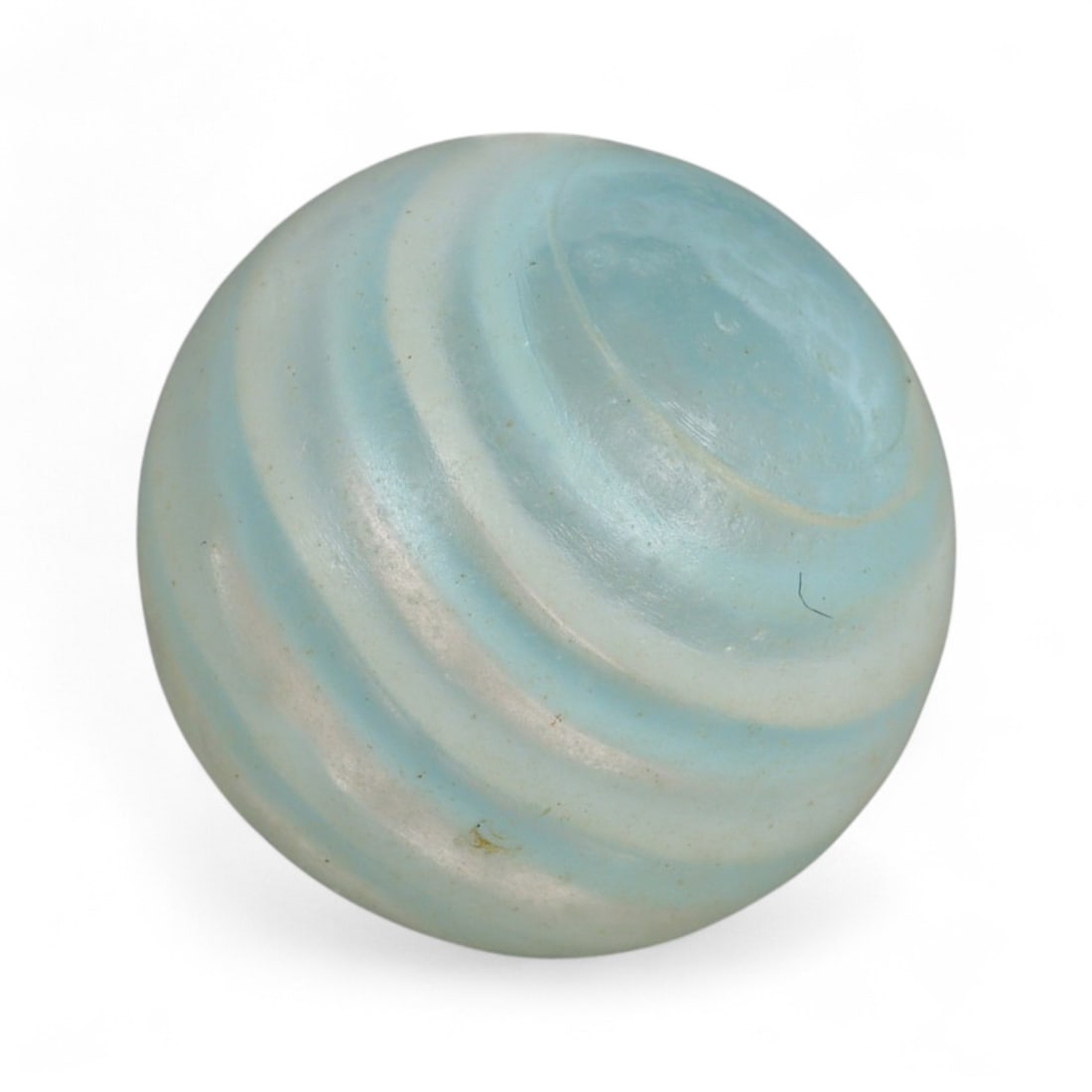 Vintage Swirled Pattern Glass Marble, c. Early-Mid 20th Century, 1.6cm: This charming vintage marble, is crafted from glass with a striking swirl design. Its spiraled pattern, creates a mesmerizing effect that reflects the playful artistry of traditional marble-making. Ea