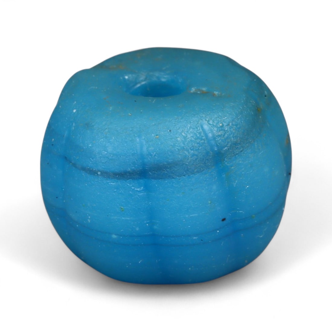 Antique Chinese Qing Dynasty Glass Melon Bead, c. 19th-20th Century CE, 1.8cm (1 of 2)