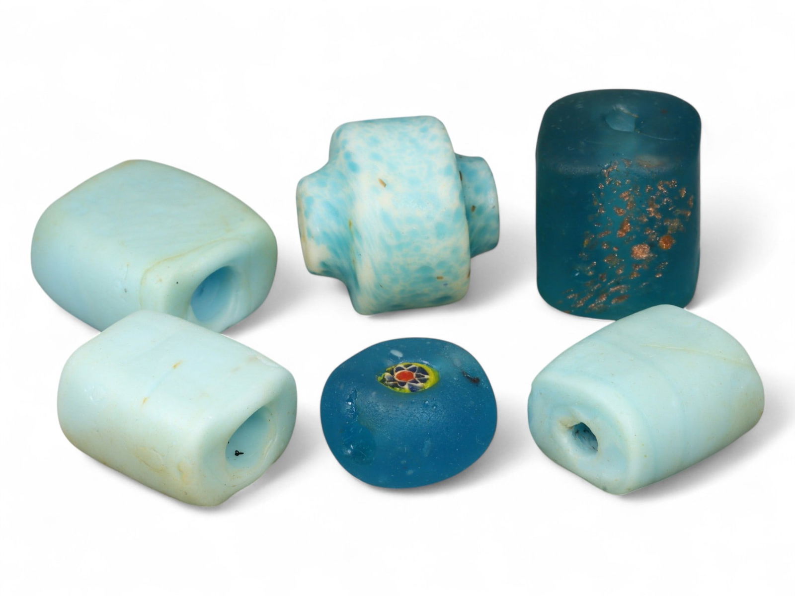 Antique Islamic Glass Bead Collection, Aqua Blue and Aventurine, c. 18th-19th Century CE, 1.5-2cm (1 of 1)