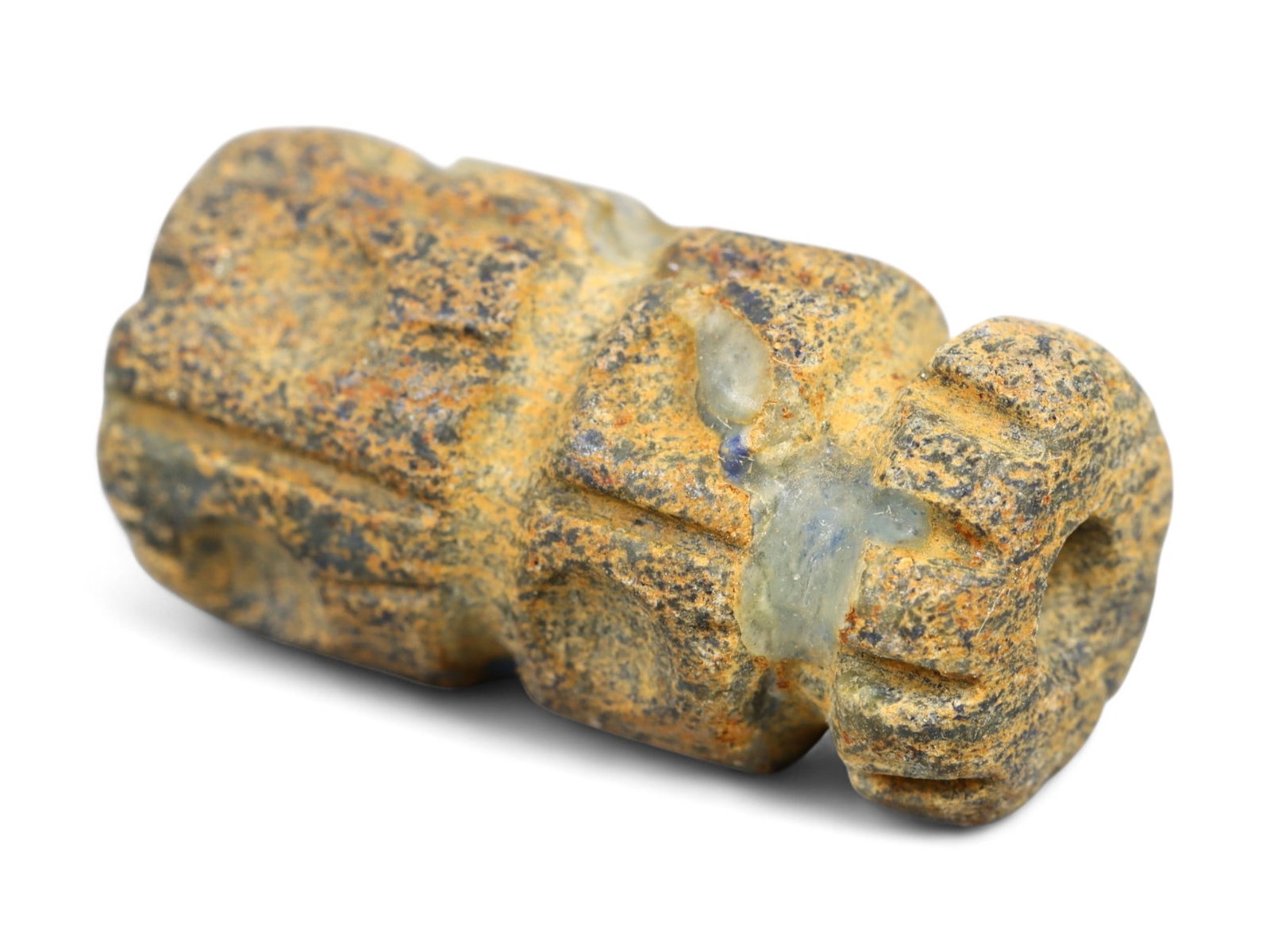 Ancient Mesopotamian Lapis Lazuli Bead, c. 2nd-1st Millennium BCE, 1.7cm: This ancient lapis lazuli bead, dating to the 2nd-1st millennium BCE, originates from the cradle of civilization in Mesopotamia, a region celebrated for its pioneering artistry and long-standing trade