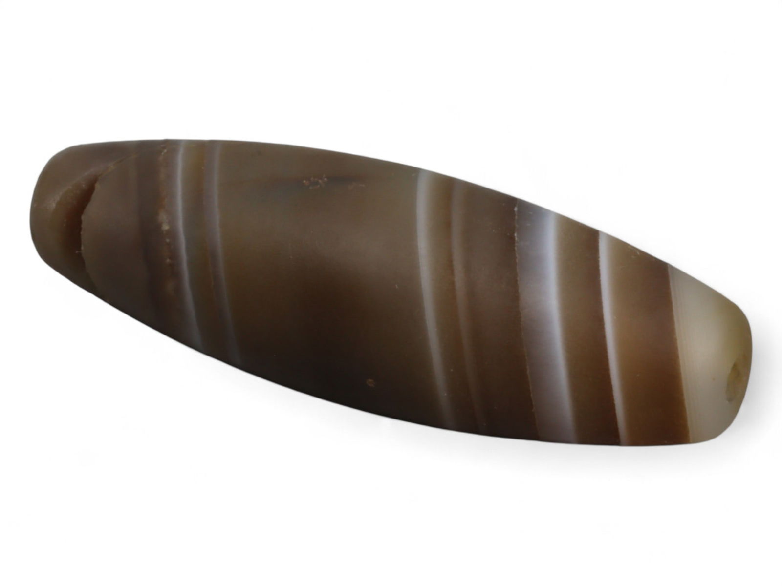 Antique Tibetan Banded Agate Dzi-Style Bead, c. 18th-19th Century, 3.1cm (1 of 2)