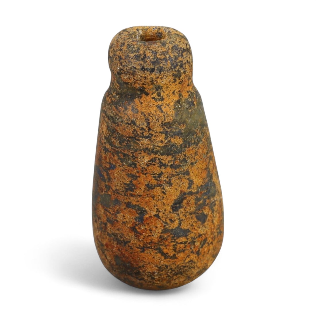 Ancient Mesopotamian Lapis Lazuli Bead, c. 2nd-1st Millennium BCE, 2.5cm: This ancient lapis lazuli bead, dating to the 2nd-1st millennium BCE, originates from the cradle of civilization in Mesopotamia, a region celebrated for its pioneering artistry and long-standing trade