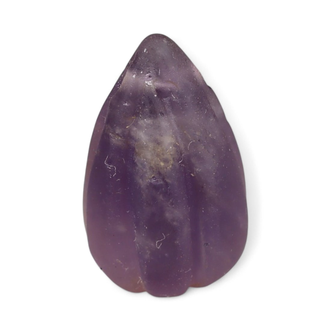 Ancient Near Eastern Amethyst Amulet Bead in Lotus Bud Form, c. 4th-7th Century CE, 1.5cm (1 of 2)