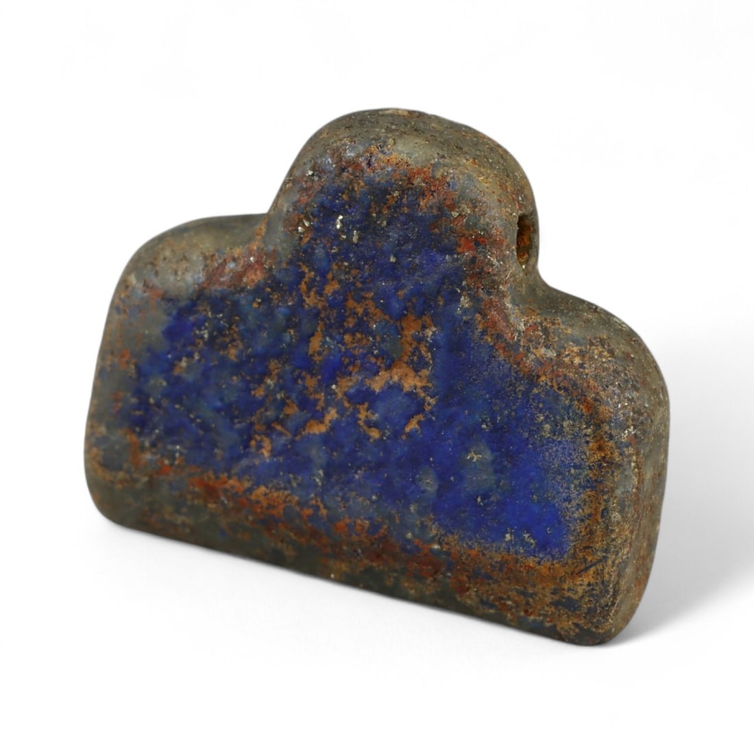 Ancient Mesopotamian Lapis Lazuli Bead, c. 2nd-1st Millennium BCE, 2cm: This ancient lapis lazuli bead, dating to the 2nd-1st millennium BCE, originates from the cradle of civilization in Mesopotamia, a region celebrated for its pioneering artistry and long-standing trade