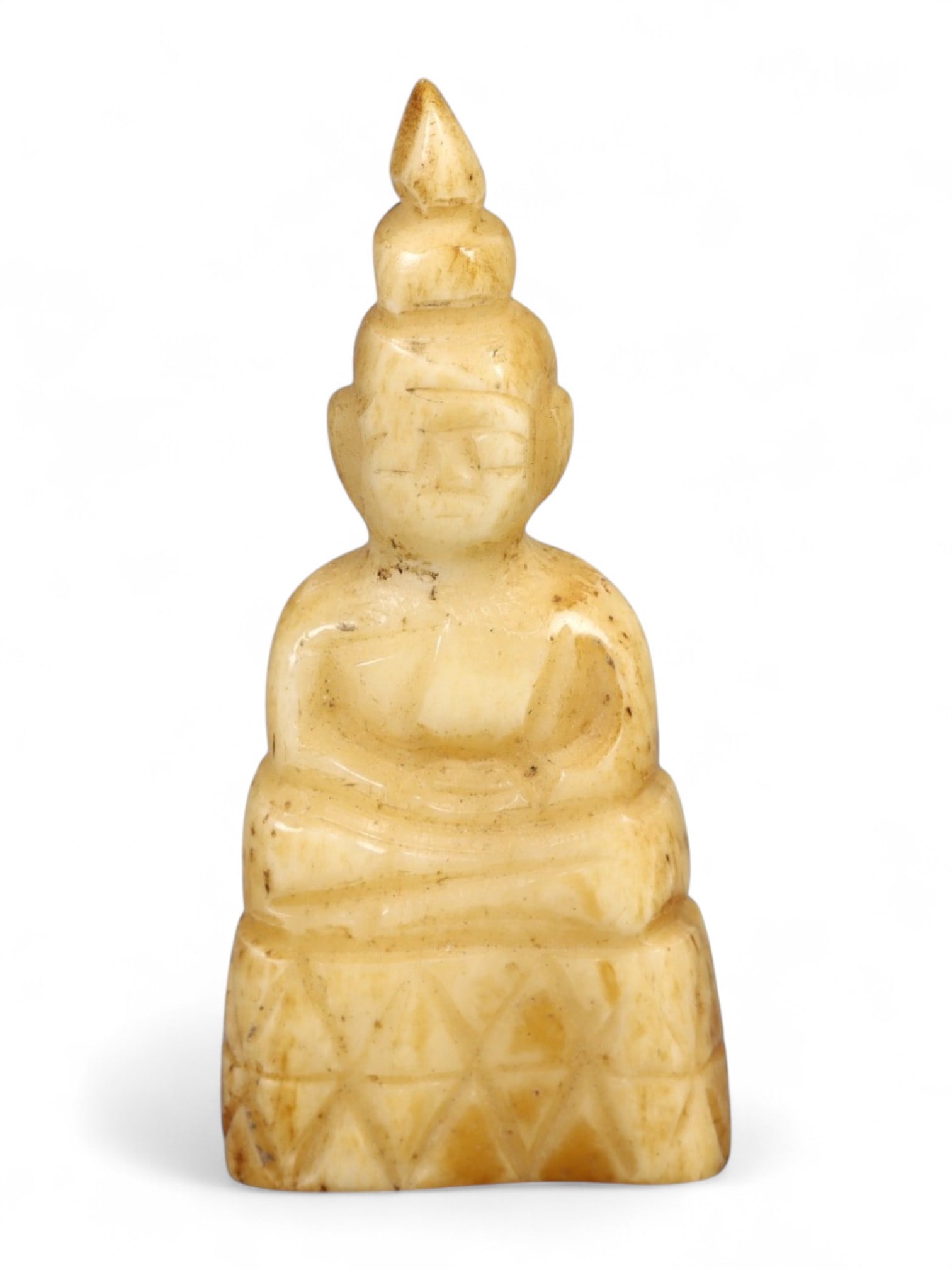 Antique Thai Seated Buddha Wood Amulet, c. 19th-20th Century, 11g (1 of 3)