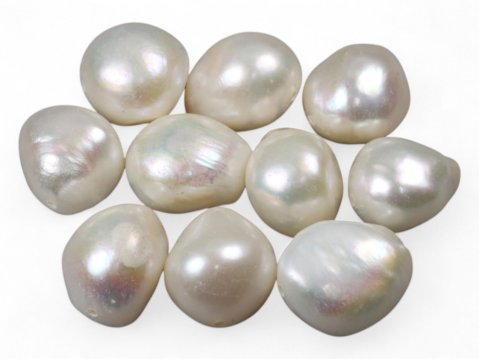 Chinese Freshwater Button Pearl Bead Lot, 12mm 18.5g (1 of 1)
