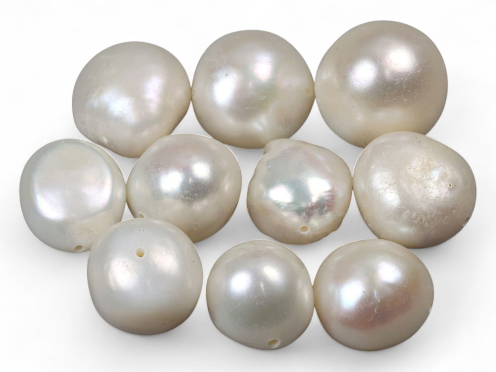 Chinese Freshwater Button Pearl Bead Lot, 12mm 18g (1 of 1)