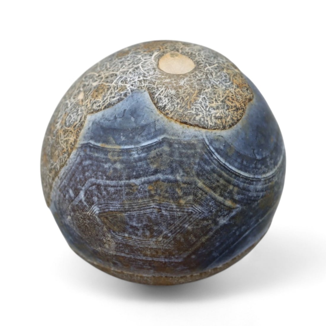 Antique Tibetan Chung Dzi Prayer Bead, c. 12th-16th Century CE 1.3cm (1 of 2)