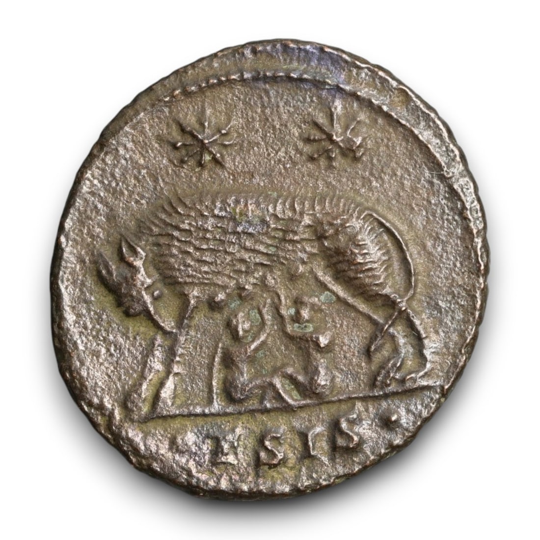 ROMAN EMPIRE: Imperial Authority - Bronze Coin, c. 1st-3rd Century AD, 19mm: Struck during the turbulent decades of the later Roman Empire, this 19mm bronze coin reflects the enduring symbolism of imperial control amidst crisis. Its compact yet deliberate design likely feature