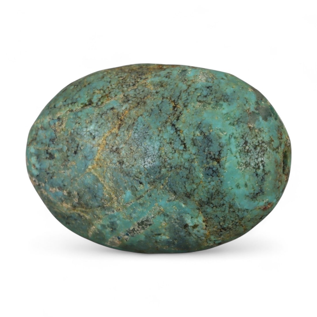 Antique Tibetan Mala Prayer Turquoise Amulet Bead, c. 18th-19th Century, 2.2cm, 5g (1 of 2)