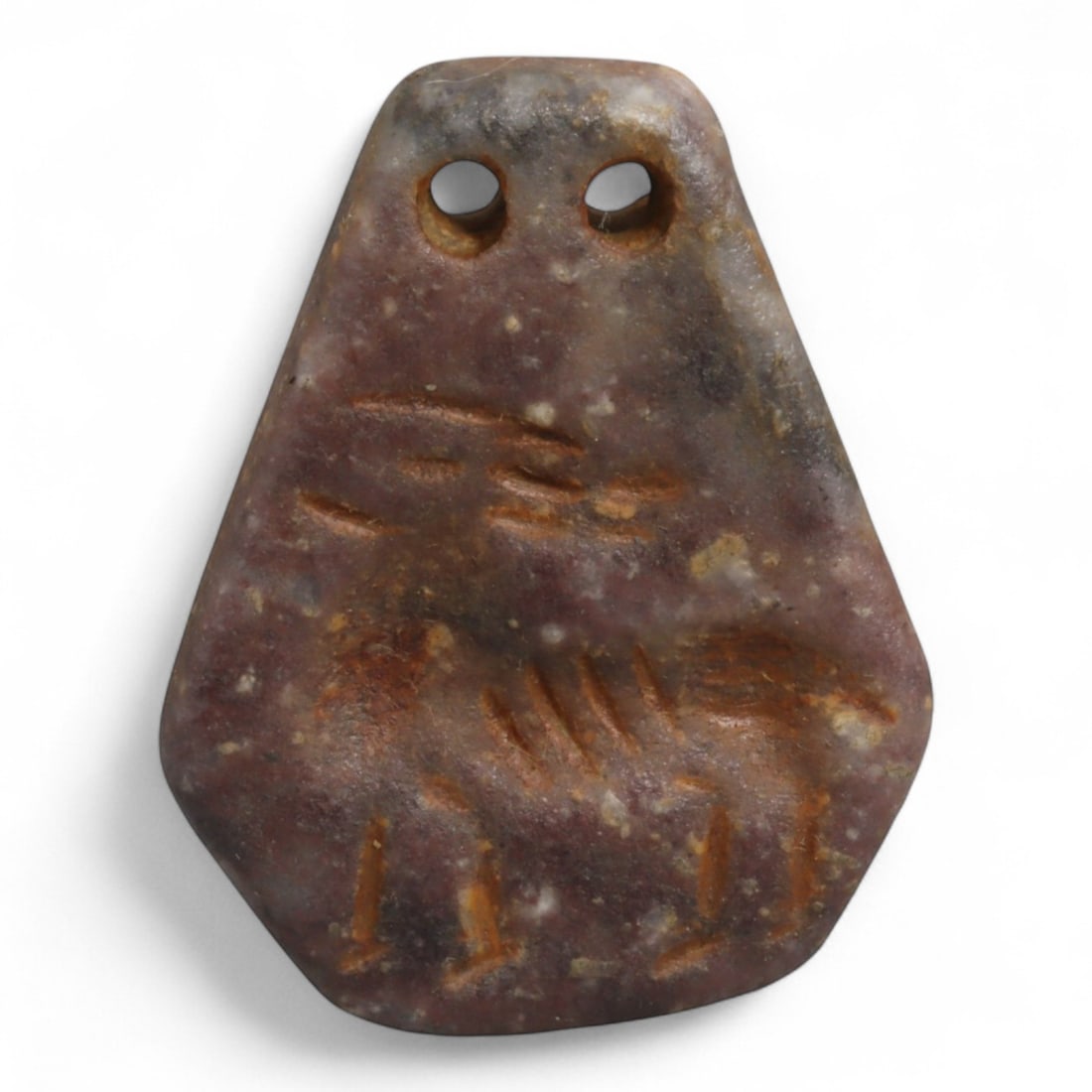 Ancient Mesopotamian Ibex Motif Stone Amulet Pendant, c. 2nd-1st Millennium BCE 22g (1 of 2)