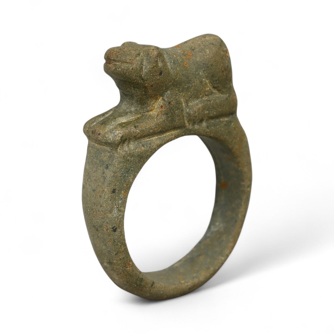 Ancient Mesopotamian Steatite Ring with Reclining Animal Motif, c. 2nd-1st Millennium BCE 14g (1 of 3)