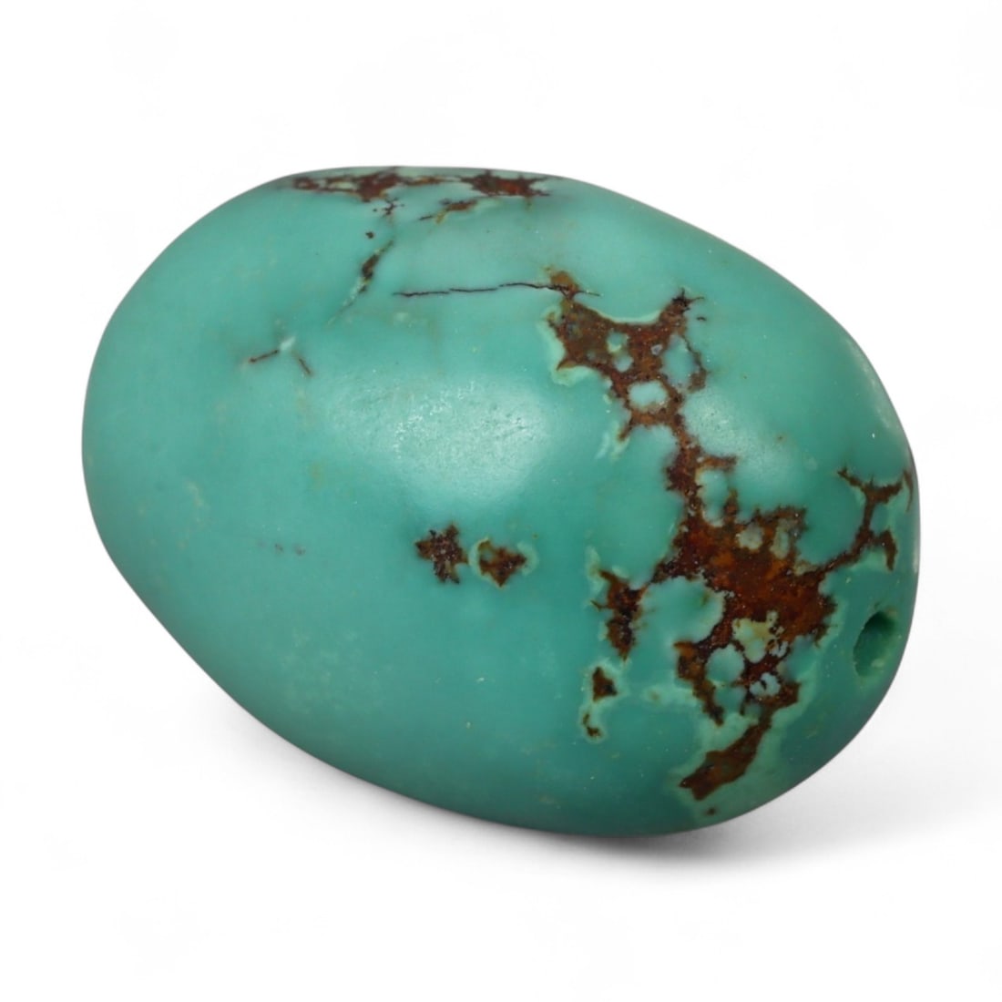 Antique Tibetan Mala Prayer Turquoise Amulet Bead, c. 18th-19th Century, 1.8cm, 5g (1 of 2)