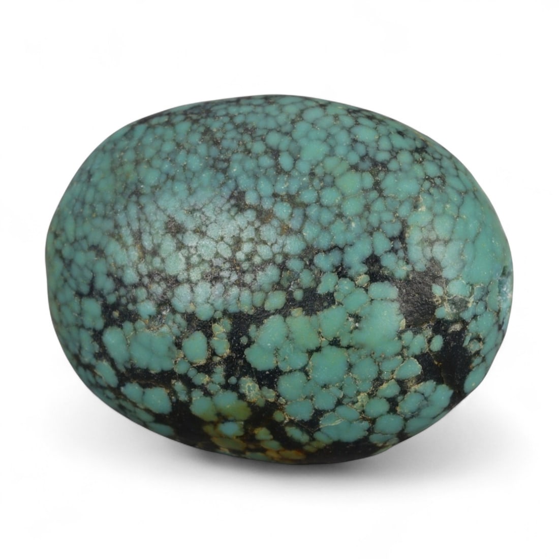 Antique Tibetan Mala Prayer Turquoise Amulet Bead, c. 18th-19th Century, 2.2cm, 6g (1 of 2)