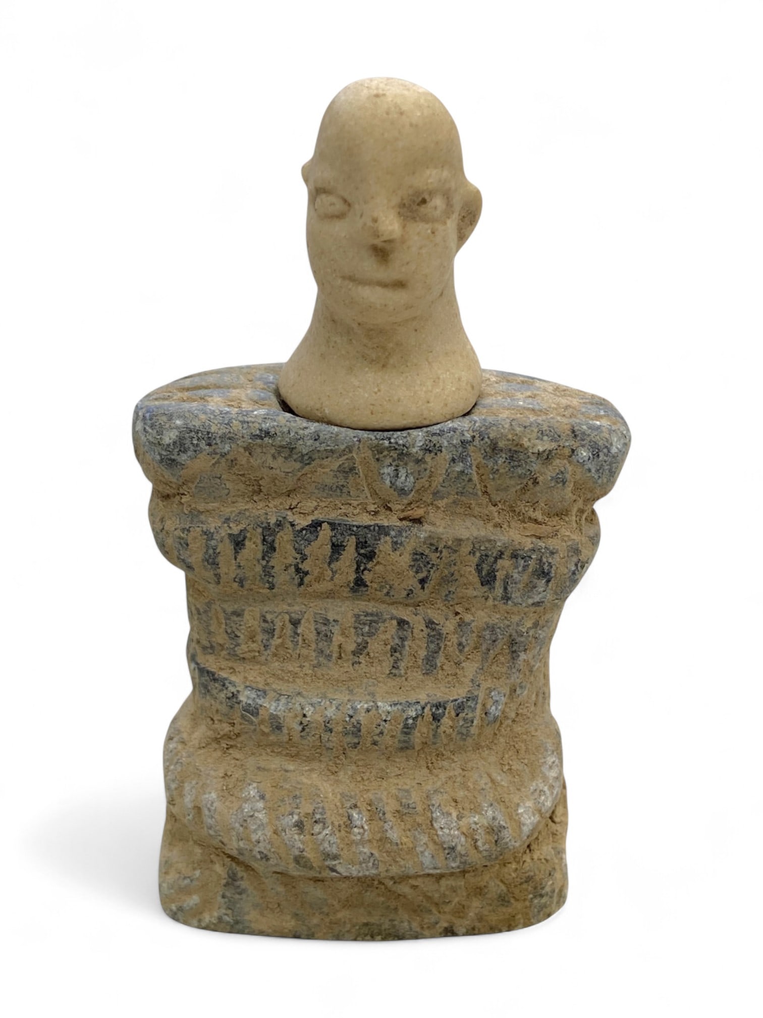 Ancient Bactrian Anthropomorphic Stone Idol, c. 2nd Millennium BCE, 7.5cm, 83g (1 of 2)
