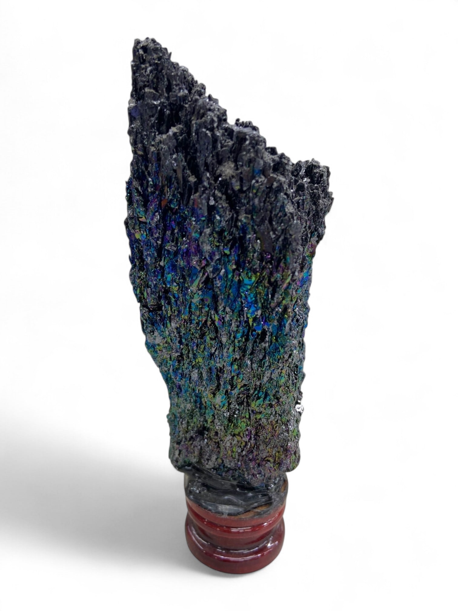 198 Grams Iridescent Kyanite Blade Formation on Stand - Vertical Metallic Fan Display (1 of 2)