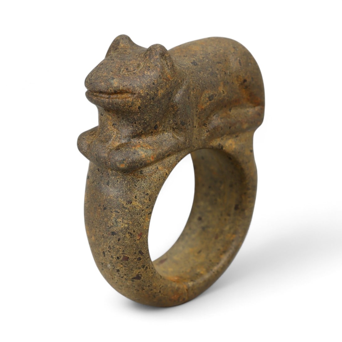Ancient Mesopotamian Steatite Ring with Reclining Animal Motif, c. 2nd-1st Millennium BCE 21g (1 of 3)