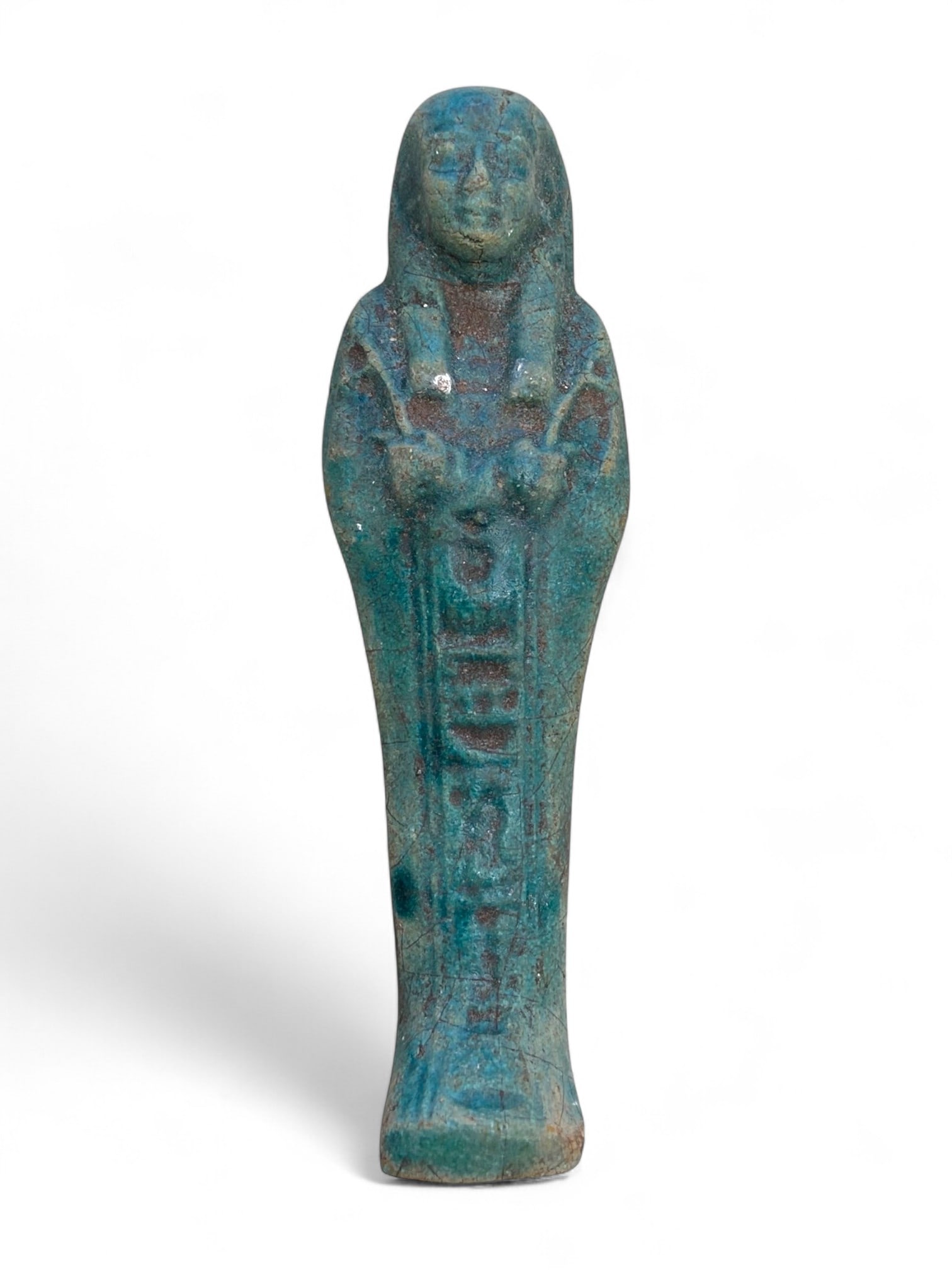 Antique Egyptian Revival Blue Faience Shabti Figure, c. 19th Century CE, 164g (1 of 2)