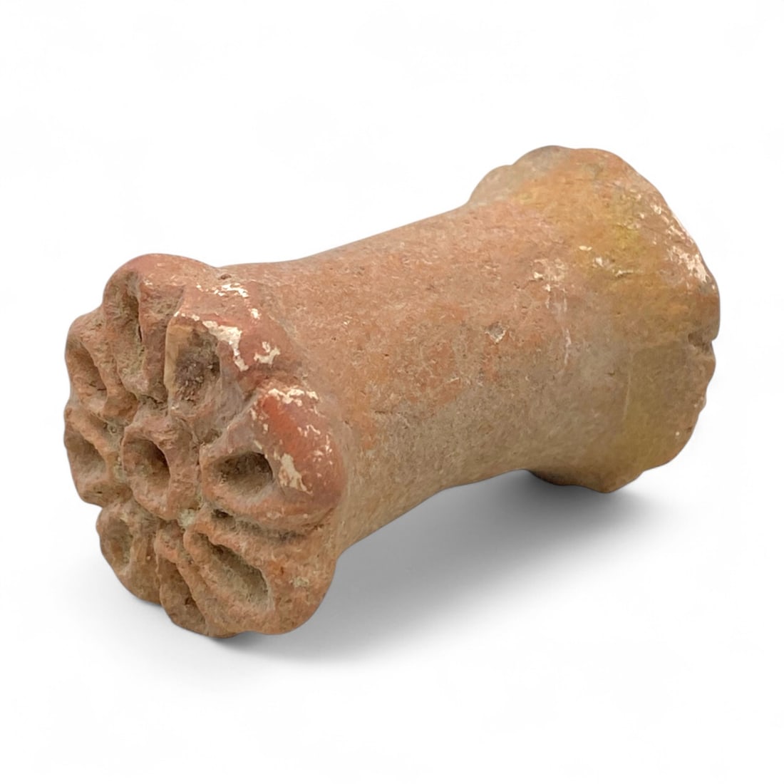 Ancient Gandhara Double-Headed Lotus Stamp Seal in Terracotta, c. 2nd-4th Century CE, 33g (1 of 2)