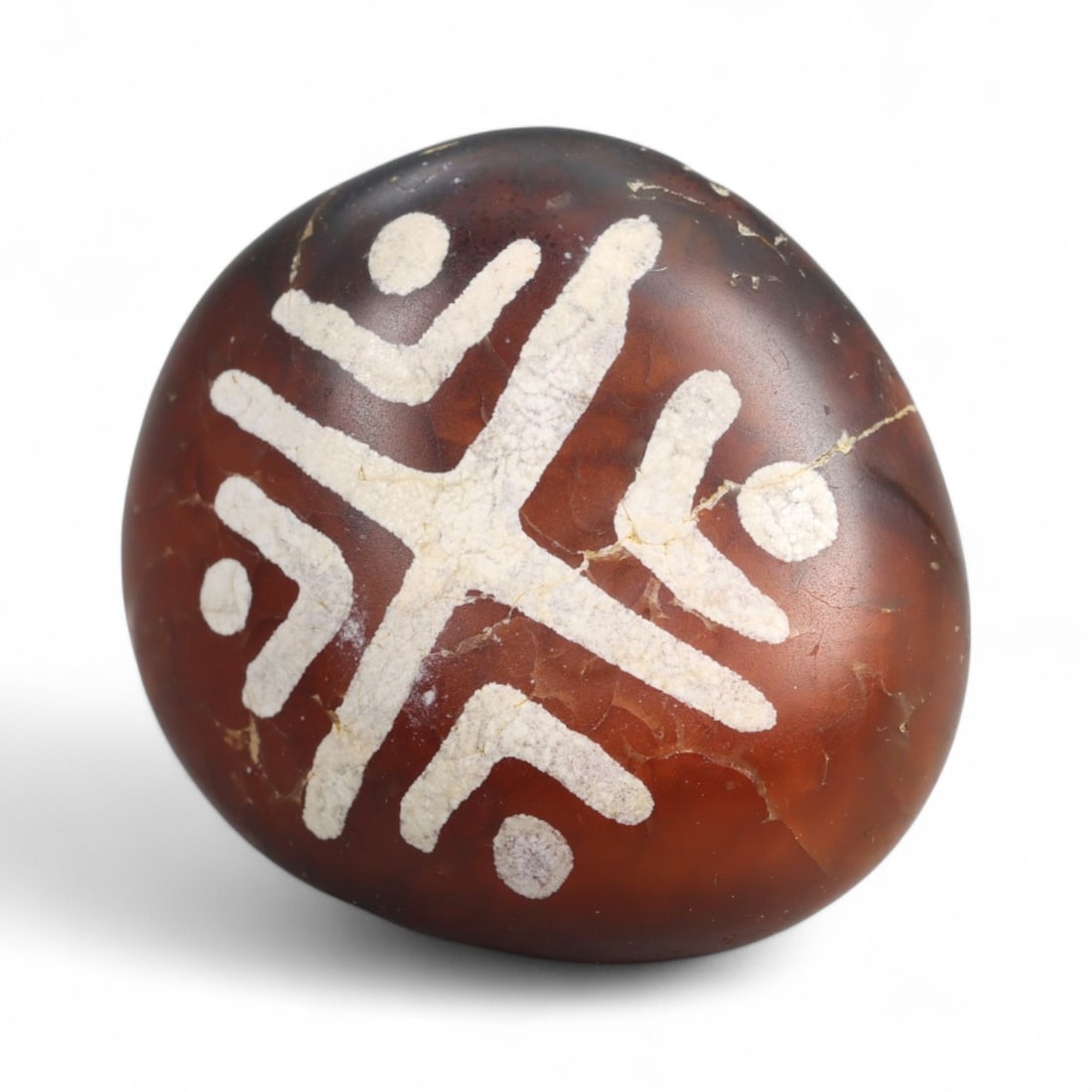 Ancient Silk Road Indo-Himalayan Etched Carnelian Bead, c. 8th-12th Century CE, 2.3cm (1 of 2)