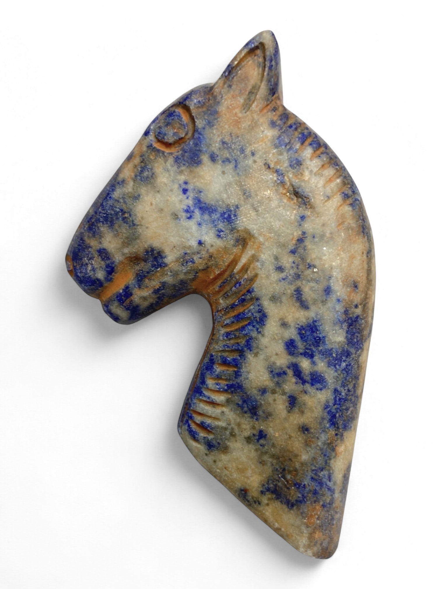 Antique Near Eastern Lapis Lazuli Animal Bust, c. 18th-19th Century, 7cm, 91g (1 of 2)